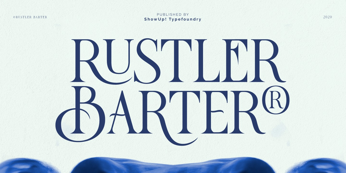 Beispiel einer Rustler Barter Regular-Schriftart